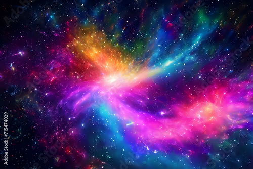 Colorful space galaxy with stars abstract background. Universe, stardust, cosmic illustration