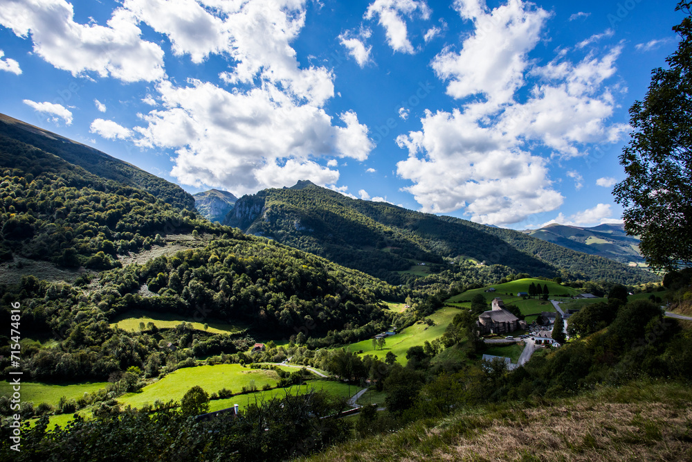Fototapeta premium Summer landscape in the mountains of Navarra, Pyrenees, Spain
