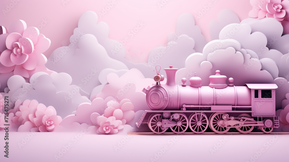 Super High Speed Futuristic Commuter Pink Trainring Super High Speed Futuristic Commuter Pink Trainring