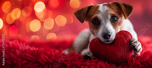 banner of dog with hearts,  Valentine's Day concept © Kateryna Kordubailo