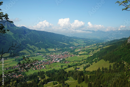A panorama of Bad Hindelang  Bavaria  Germany 