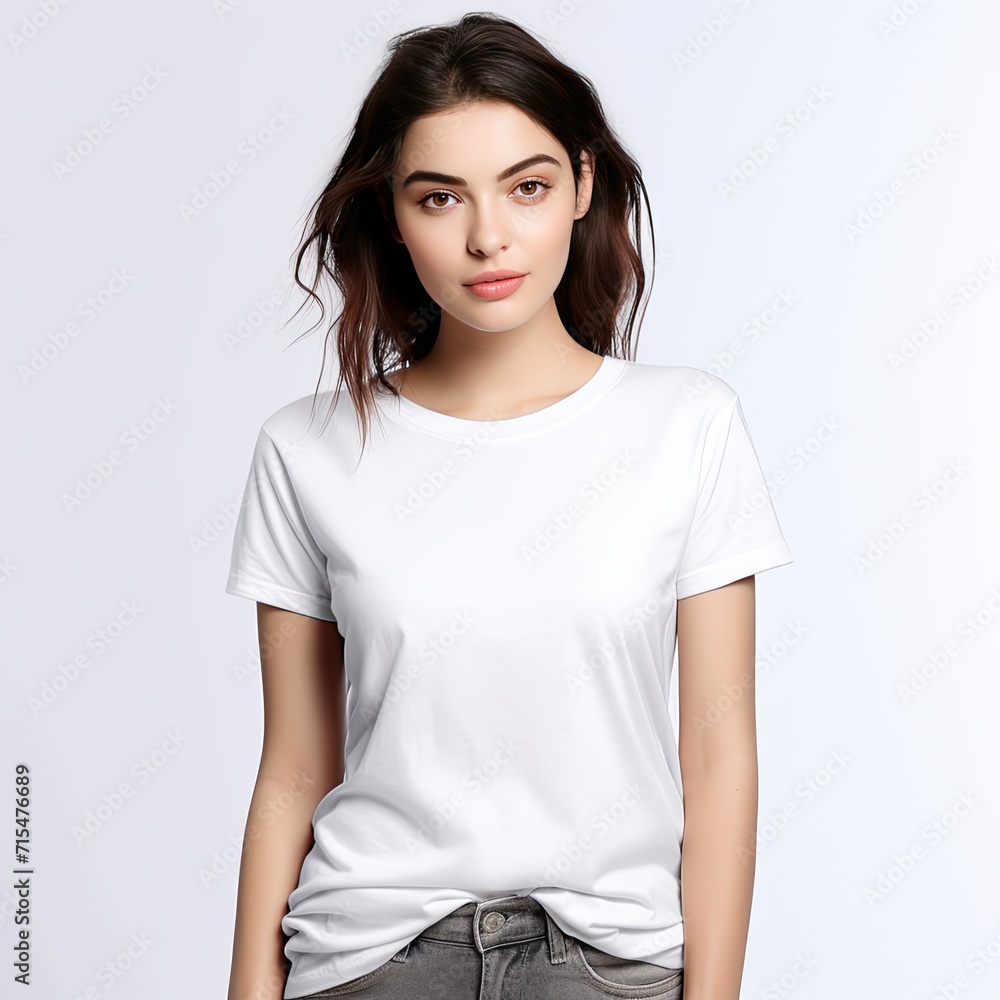Model Wearing White Blank tshirt Mockup Concept Model Wearing White Blank tshirt Mockup Concept