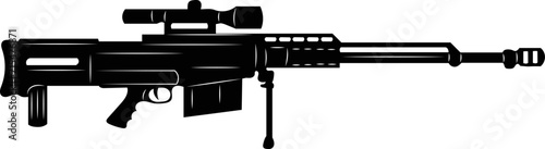 rifle, weapon black silhouette, vector