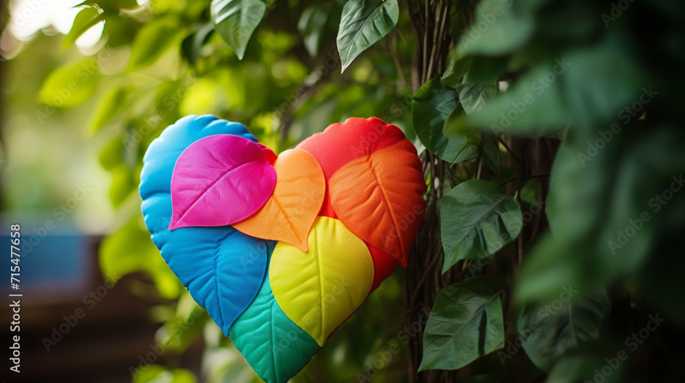 Naklejka premium LGBTQ Pride Heart. Heart Shape with LGBT Progress Pride Rainbow Flag