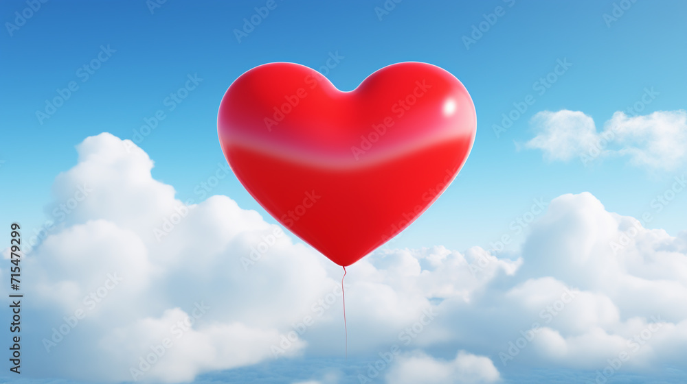 Balloon in heart shape on background sky. Balloon in heart shape on background sky.
