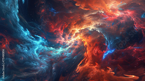 Interstellar abstract background flowing cosmic energy in contrast of light and dark © boxstock production