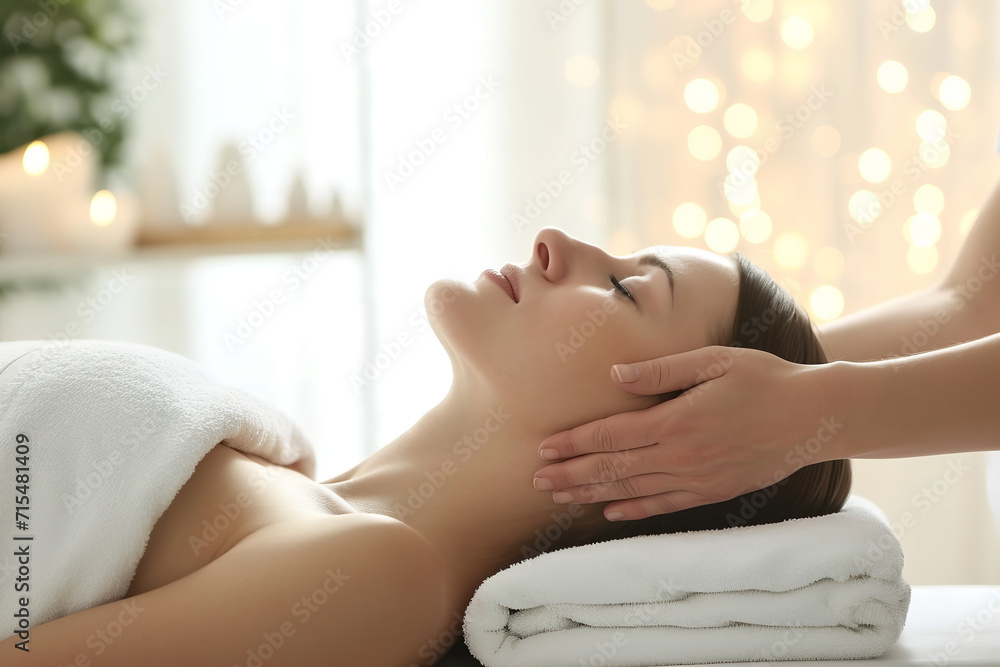 Obraz premium person relaxing in osteopathy session