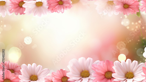 Summer background with daisies, copy space