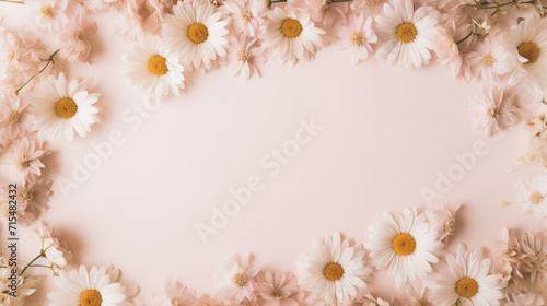 Summer background with daisies, copy space