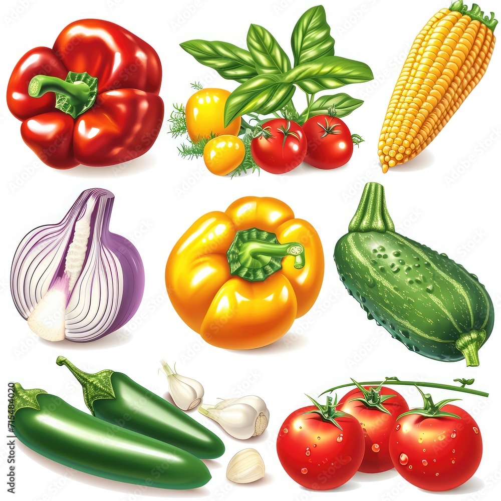 set of vegetables set of vegetables