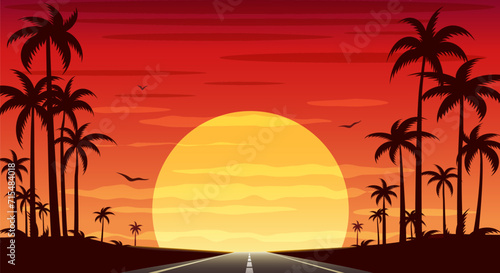 Tropical highway landscape