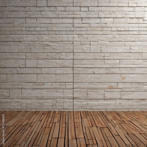 Wooden brick floor wall structure textured white concept © Wix