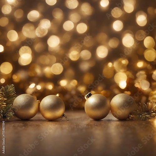 Christmas background with gold bokeh lights design