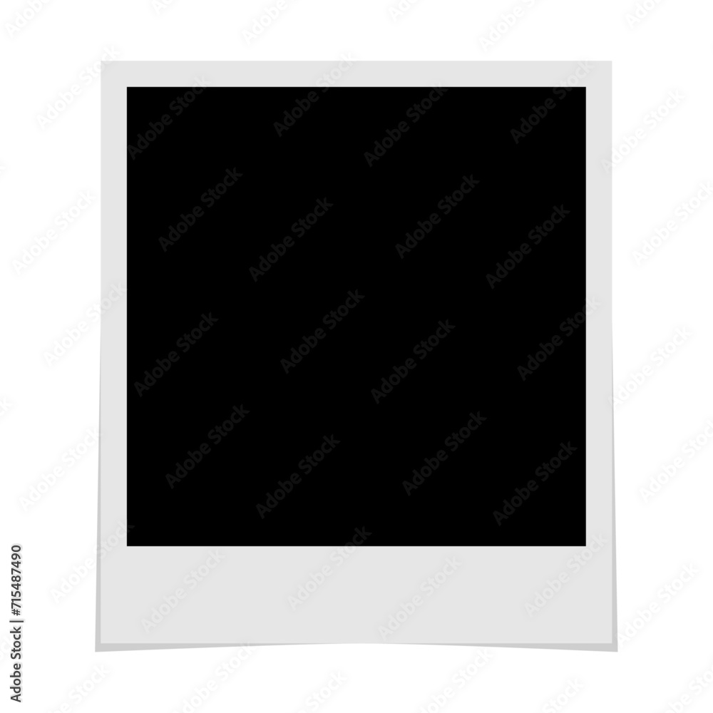 Empty white photo frame mockup. Polaroid picture frame border. - obrazy, fototapety, plakaty 