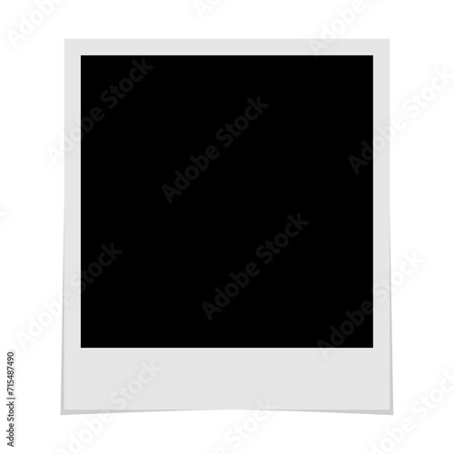 Empty white photo frame mockup. Polaroid picture frame border.