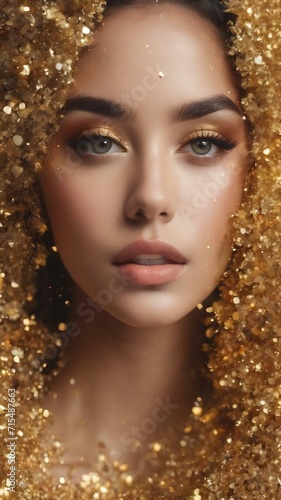 Close up of golden glitter