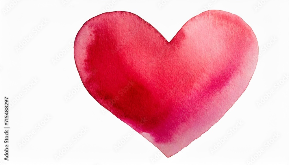 watercolor painted heart isolated on transparent white background
