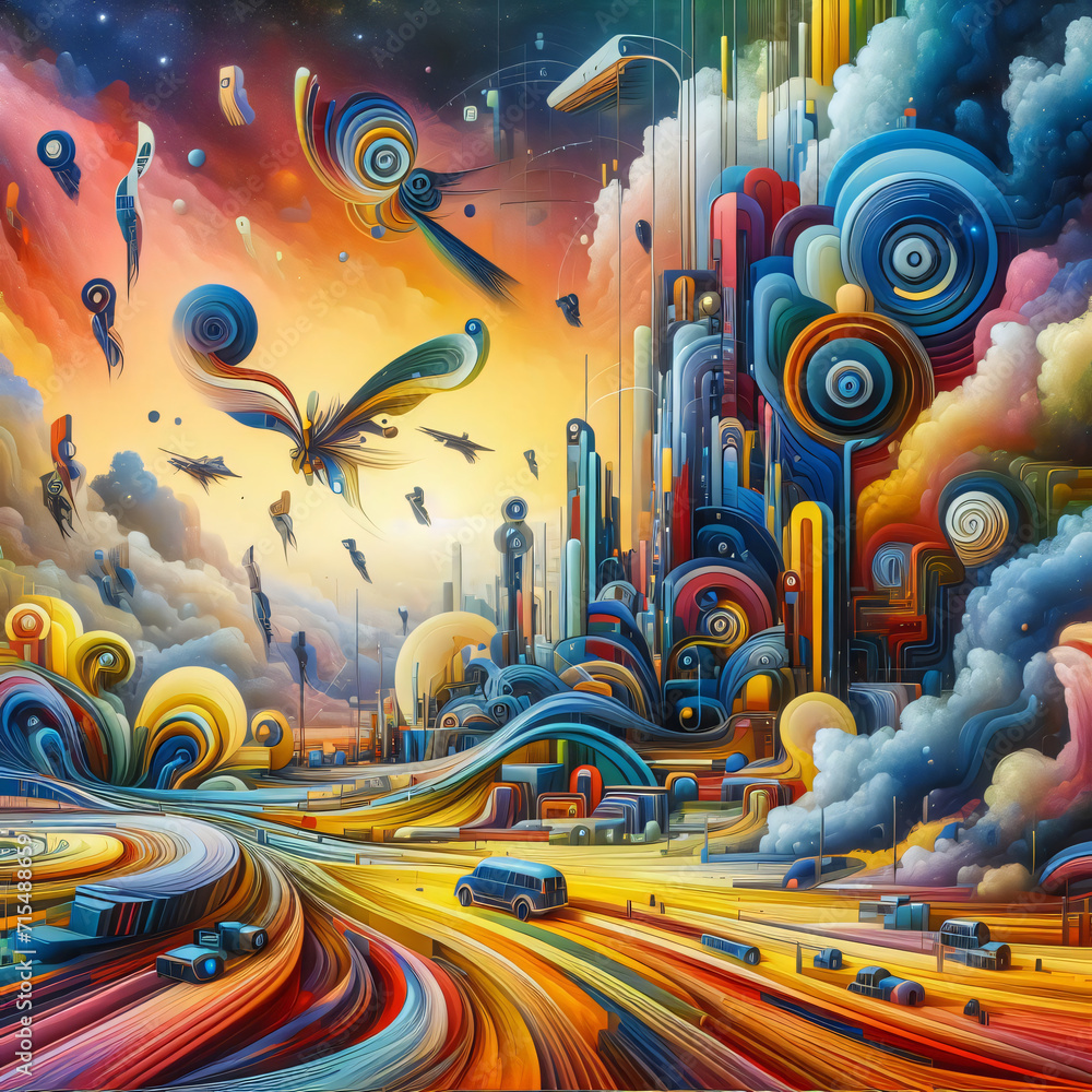 visualization of fractal realms. Generative AI visualization of fractal realms. Generative AI