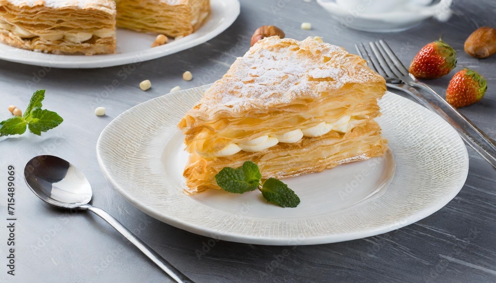 mille feuille ntestp layers of puff pastry stuffed with pastry cream