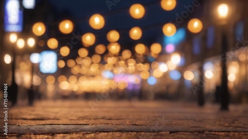 Blurred bokeh style lights in the evening © Wix