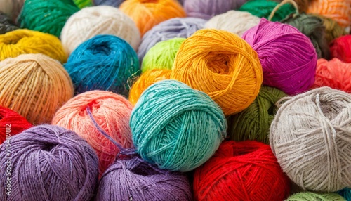 Vibrant Stash: A Pile of Colorful Yarn Balls"