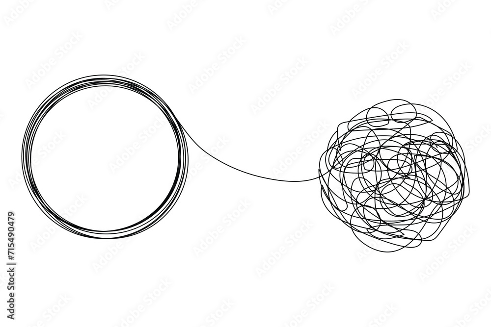 Chaotically tangled line drawing vector illustration. Chaotically tangled line drawing vector illustration.