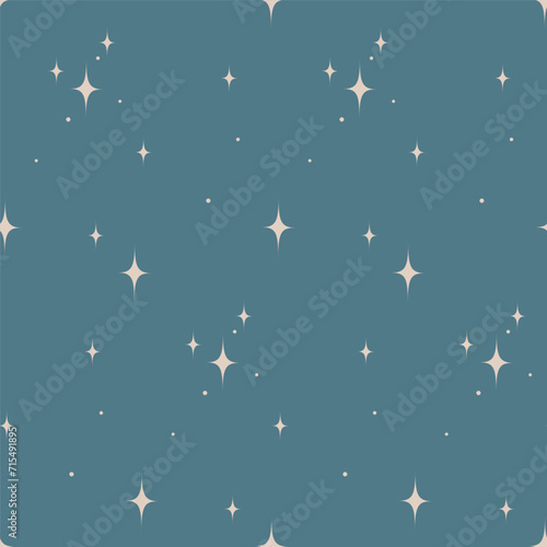 Seamless background with stars on blue. Wrapping paper. pattern