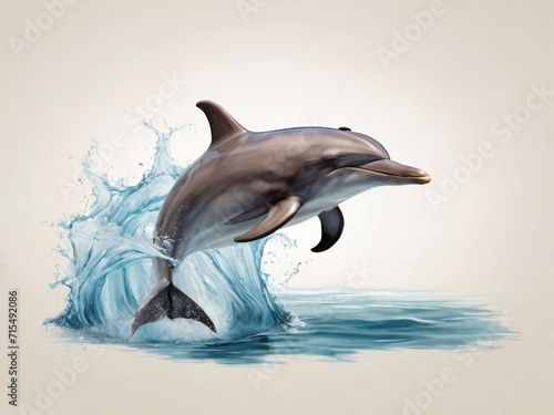Dolphin isolated on white background 