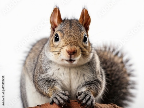 American gray squirrel isolated on white background 