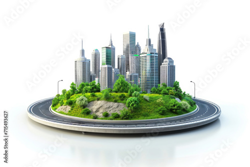 3d illustration of Bending road and highway isolated ads. 
