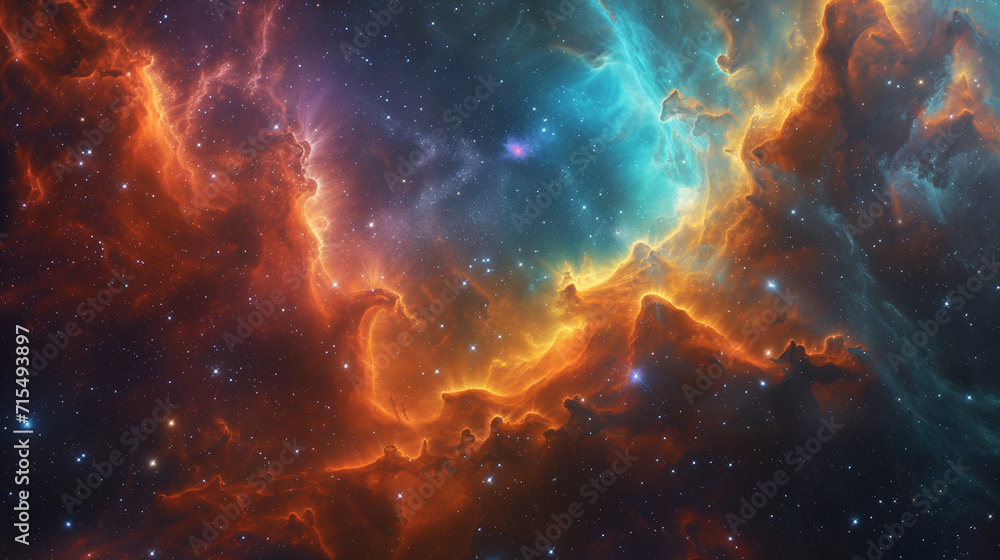 psychedelic nebula, space and time