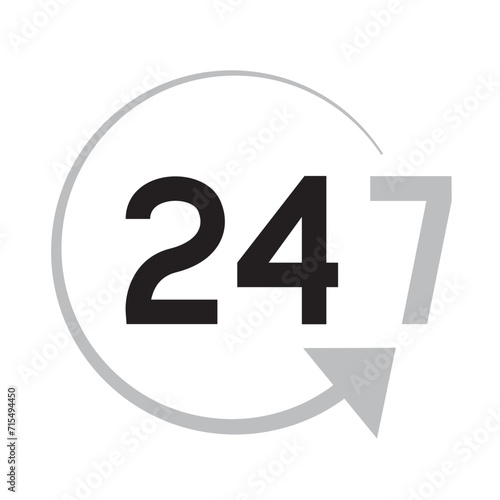 Work services 24 hours 7 days arrow sign symbol
