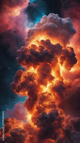 Fire cloud space background