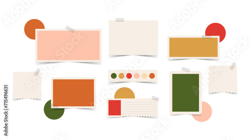 Vector photo collage template moodboard pictures grids vector illustration, vision board	
