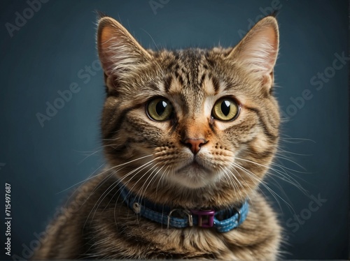 A portrait capturing the surprised expression of a cat