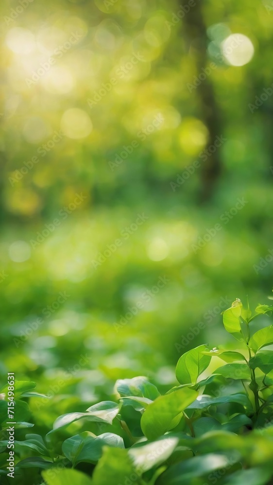 Obraz premium Green bokeh on nature blur background. element of design.