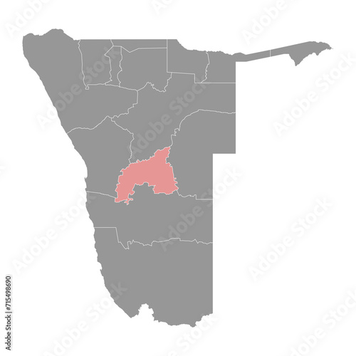Fototapeta Naklejka Na Ścianę i Meble -  Khomas region map, administrative division of Namibia. Vector illustration.