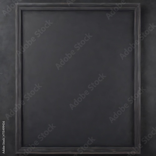 Blank black chalkboard on a gray background