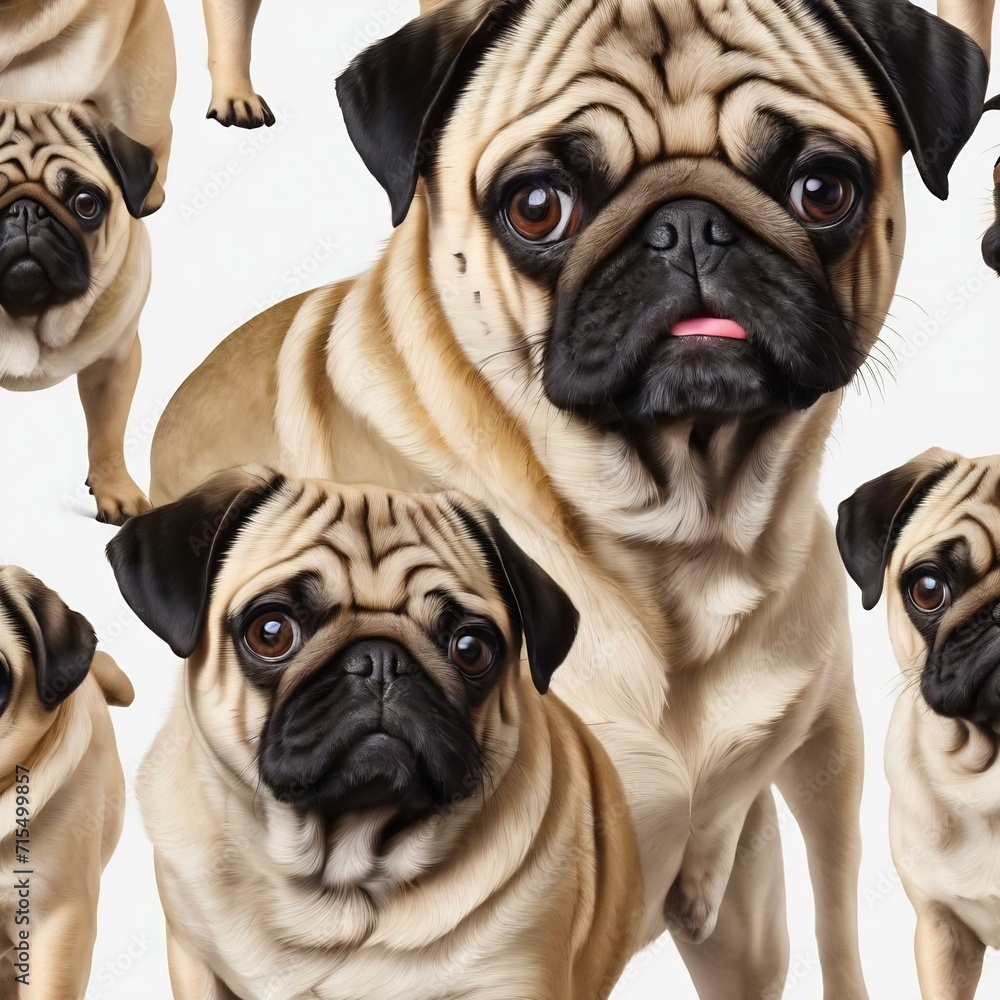 Obraz premium Pug dog isolated on a white background