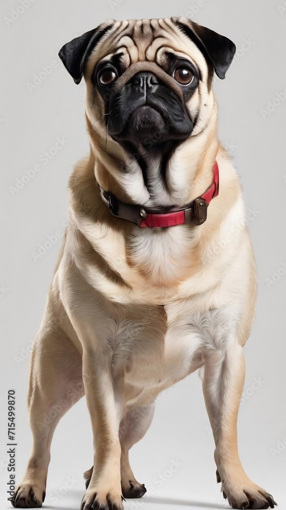 Fototapeta premium Pug dog isolated on a white background
