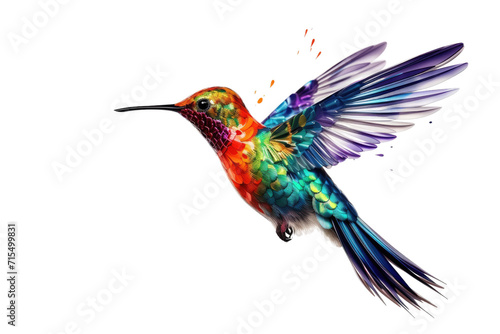 Abstract Hummingbird Artistry Isolated On Transparent Background