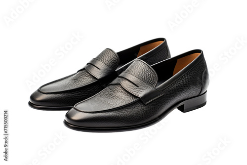 Almasd Textured Black Loafers Isolated On Transparent Background