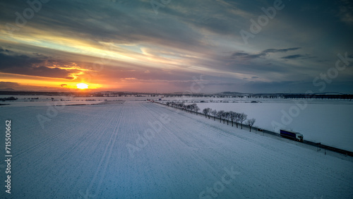 Winter sunset, Poland.