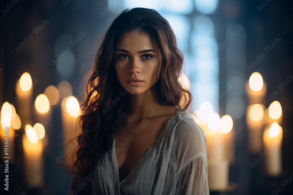 Obraz premium International Women's Day. Portrait of young beautiful woman