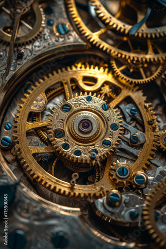 Nahaufnahme von Zahnrädern an einer alten Uhr © Fatih