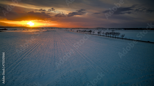 Winter sunset, Poland.