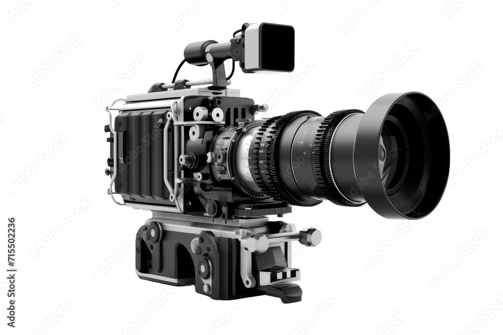 Camera and Film in Closeup Isolated On Transparent Background