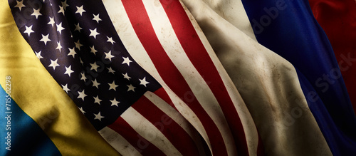 United States of America supporting Ukraine. Concept background photo