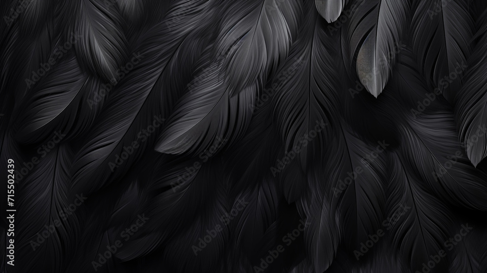 close up of texture - black feathers close up of texture - black feathers