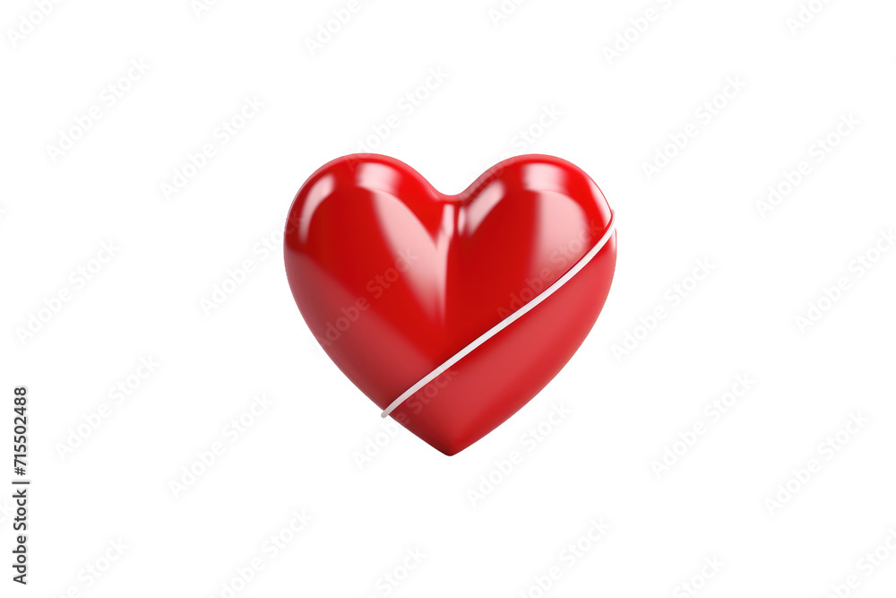 Heart and Pulse Isolated On Transparent Background